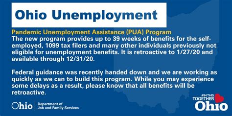 Pua update ohio today. PUA Unemployement Mess. (cross post from r/columbus ) My wife was self-employed and lost income during the stay at home order. PUA was passed and she qualified. She applied and received benefits. The State of Ohio miscalculated the amount she was eligible for (the State combined her and my income) and overpaid her. 