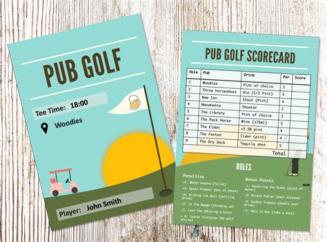 Pub Golf Score Cards - Etsy