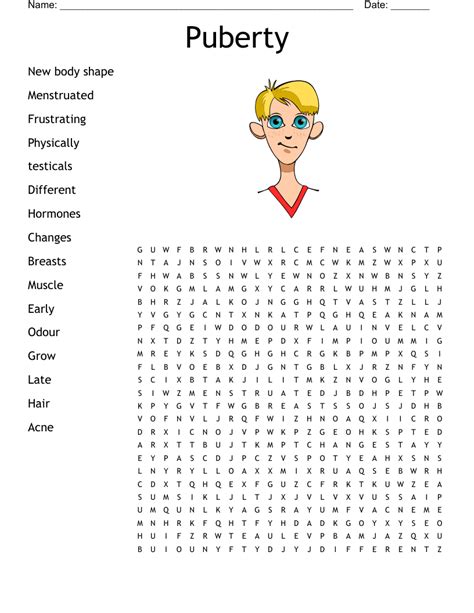 Puberty Word Search WordMint