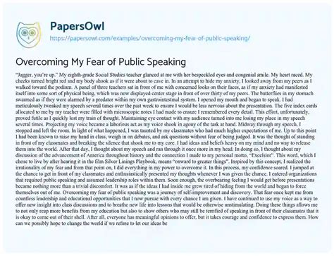 Public Speaking Anxiety Free Essay Example - StudyMoose