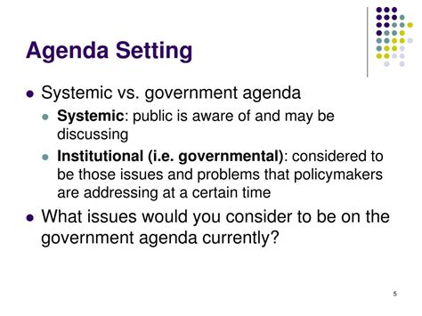 Public agenda meaning. English - US. Mar 26, 2012. #4. "Agenda" is usually used in reference to a meeting or conference and means the written list of items or issues to be discussed/considered. "Public agenda" extends that idea: While this "agenda" is not a written or official list, it means the issues the public in general is interested in and wants to address. 