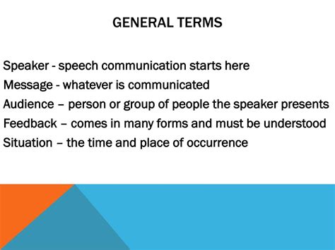 Public speaking terms. If you are speaking about a German Shepard, you want to use the concrete term “German Shepherd” over the more abstract term “dog” to increase audience understanding. Below are two strategies to help you use concrete language. Replace abstract terms with concrete words that have a clear and direct meaning. 