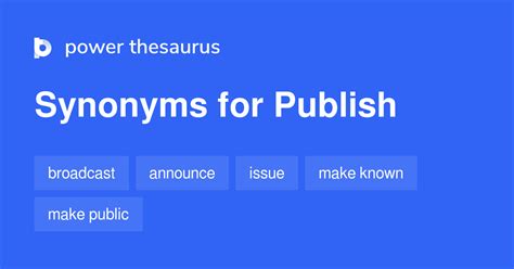 Publish Synonyms & Antonyms Synonyms.com