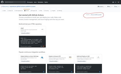 Publish a Core Web App to Azure using Github Actions Owning