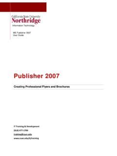 Publisher 2007 - California State University, Northridge