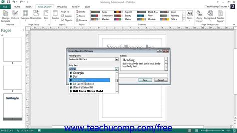 Publisher 2013 Tutorial Creating a Custom Font Scheme Microsoft