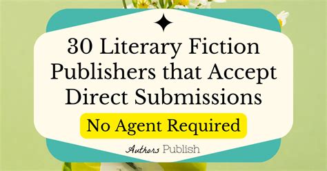Publishers Accepting Submissions from Authors NOW