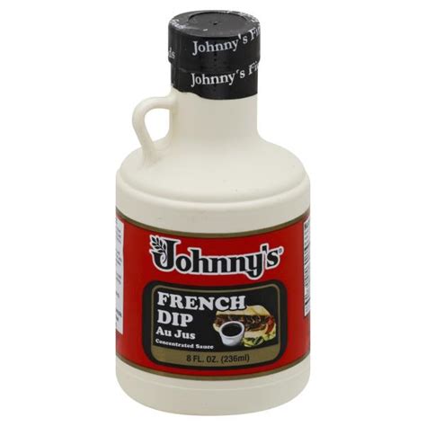 French Dip Concentrate. $5.01. Bold and Beefy. Johnny’s French Dip Au Jus Concentrate is our original restaurant recipe. Unlike powdered au jus mixes, Johnny’s French Dip Au Jus combines red wine vinegar, tomato …. 