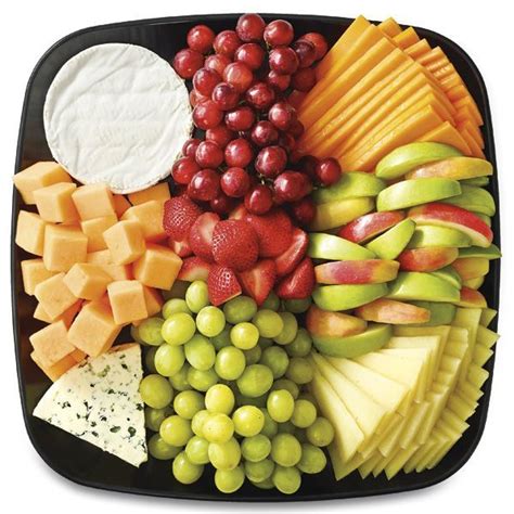 Add freshly cut fruit with our Deluxe Fruit Platter including cantaloupe, honeydew, pineapple, strawberries, grapes and kiwi with crème fraiche fig dipping sauce. For a touch of savory flavor, try our Classic Fruit & Cheese Platter with an assortment of classic favorites: Colby-Jack, Havarti, Smoked Gouda, Swiss, Brie and Cheddar freshly cubed .... 