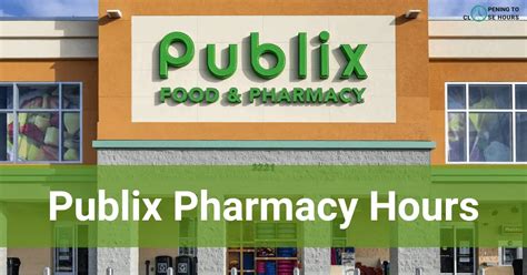 Publix pharmacies are open from 9:00 AM to 9:00 PM (Monday – Friday) but close slightly early on Saturdays at around 7:00 PM. On Sundays, they operate on a …. 