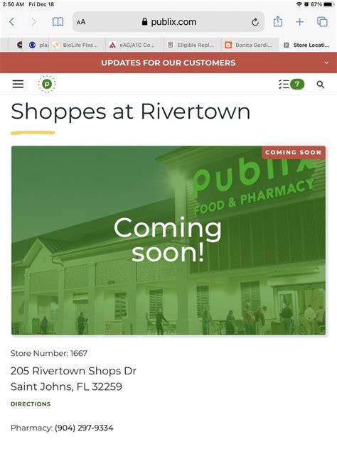 Apr 2, 2019 · The Publix will be 54,000 square feet and have a drive-thru pharmacy. ... A new retail shopping center is planned for RiverTown in St. Johns County with a Publix storefront being the center of it .... 