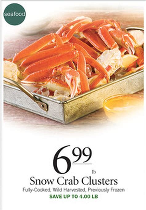 Publix snow crab legs. Contains Crab, Lobster, Anchovies And Egg.Processed On Shared Equipment. Our department uses the following ingredients in our products: EGGS, FISH, MILK, PEANUTS, SHELLFISH, SOYBEANS, TREE NUTS, WHEAT, SESAME. Even if not listed on labels, please be aware that our products may have come in contact with these ingredients. 