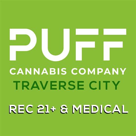  PUFF Cannabis, located at 1226 S Garfield Ave in Traverse City, is open to serve the cannabis community. Medical: Yes. Recreational: No. Delivery: No. Before this dispensary could open, it was licensed by the state. Product types and availability can vary from store menu to store menu, depending on demand. . 