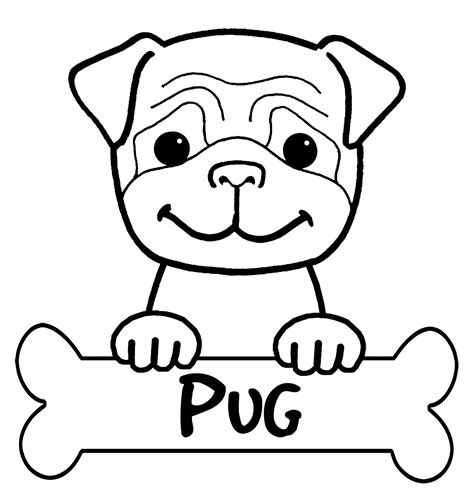 Pug Puppy Coloring Pages