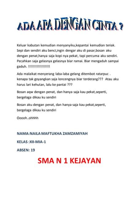 Puisi ada apa dengan cinta. Togel hongkong.