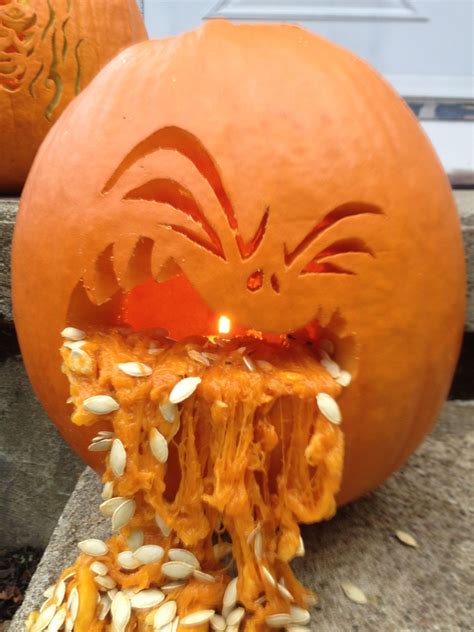 Puking pumpkin … Unique pumpkin carving ideas, Halloween pumpkins