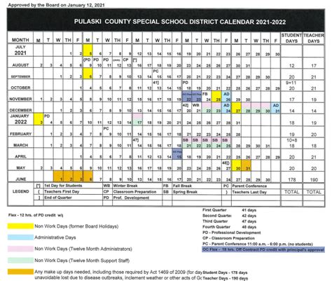 Pulaski Schools Calendar