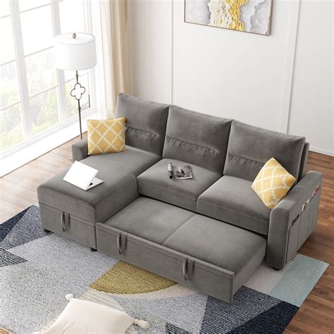 Pull out sectional. L-Shaped Reversible Sectional Sofa Couch Bed Sleeper Couch with Storage, Pull Out Couch Air Leather. by Naomi Home. From $529.99 $559.99. ( 1) Fast Delivery. FREE Shipping. Get it by Mon. Feb 26. Sale. +1 Color. 