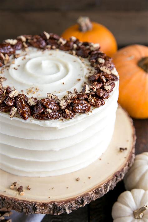 Pumpkin Cake with Candied Pecans - Liv for Cake