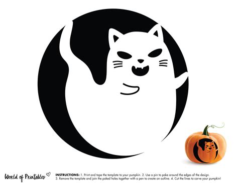 Pumpkin Carving Cat Template
