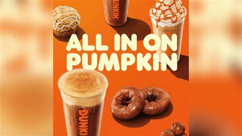 Pumpkin lineup returns to Dunkin's menu