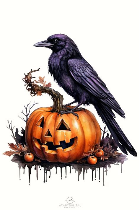 Pumpkins Crow - Etsy