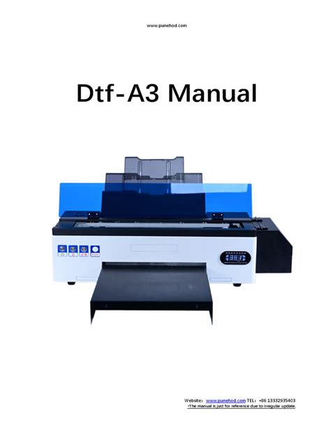 Punehod a3 dtf printer.  The document provides instructions for setting up .  It features a ...