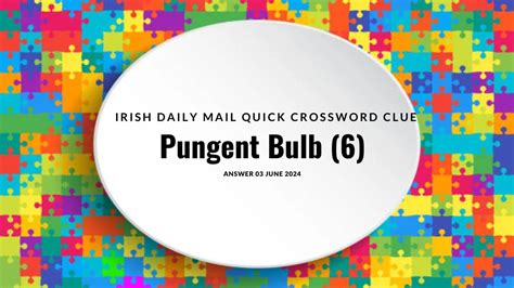 Pungent bulbs crossword clue. The Crossword Solver found 30 answers to "pungent smelly bulb used in cooking (6)", 6 letters crossword clue. The Crossword Solver finds answers to classic crosswords and cryptic crossword puzzles. Enter the length or pattern for better results. Click the answer to find similar crossword clues . Enter a Crossword Clue. 