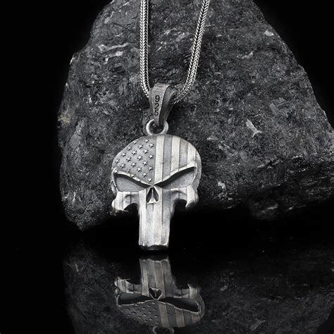 Punisher Necklace - Sterling Silver - espadasilver.com