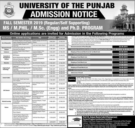 Punjab University BA Private Admission 2024 Form Last Date