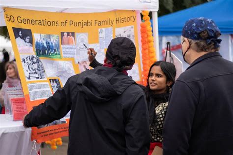 Punjabi family history booth at the Sikh festival in Yuba City