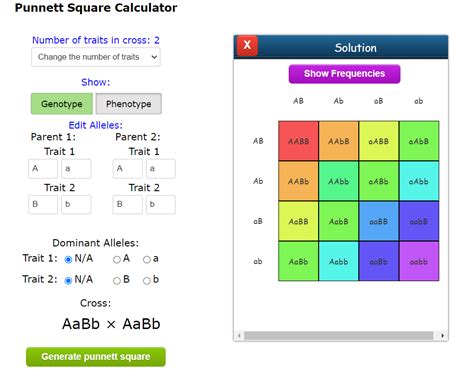 Punnett square calculator 4 traits.  Using the Calculator 5.  Punnett Square Practice Unde...