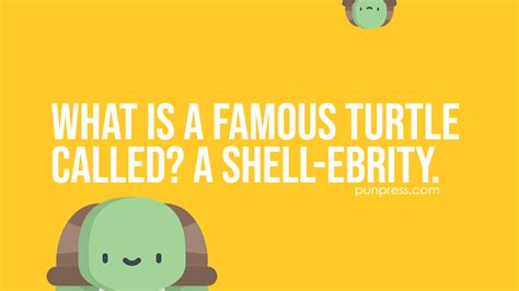 Puns about turtles. Pick suitable puns and jokes on the turtle to share with friends on social media. Enjoy! “These puns are turtle-y hilarious.”. “I am an introvert, but you know how to bring me out of my shell.”. “Turtles … 