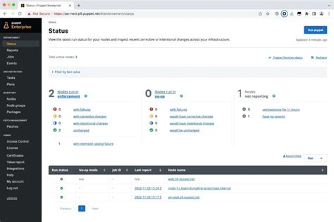 Puppet enterprise features.  The software includes infrastructure automation, orch...