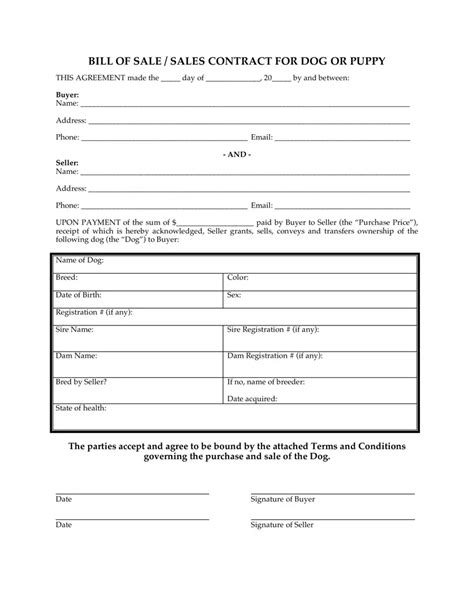 Puppy Contract Template Form the Form in Seconds Fill Out and Sign