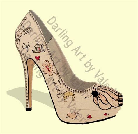 Puppy Dog High Heel Stiletto Shoe Chipboard Paper Ephemera