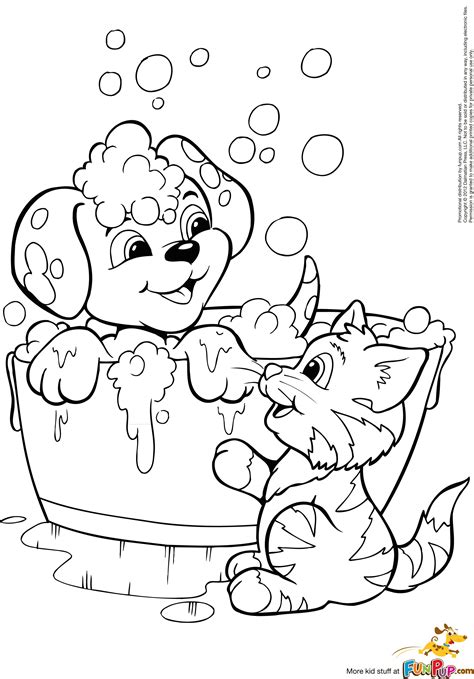 Puppy Kitty Coloring Pages