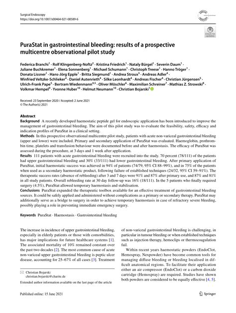 PuraStat in gastrointestinal bleeding: results of a prospective ...