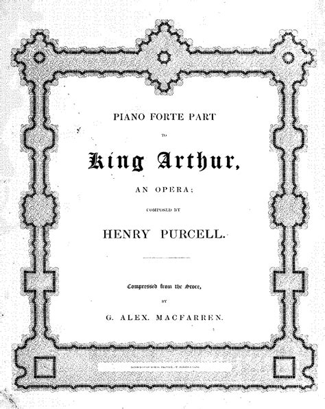 Purcell: King Arthur (Libretto - english) - Im\ pres a rio