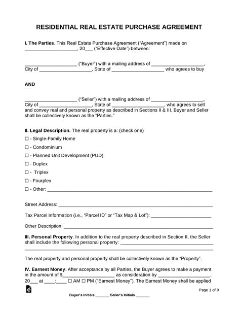 Purchase And Sale Agreement Massachusetts Template