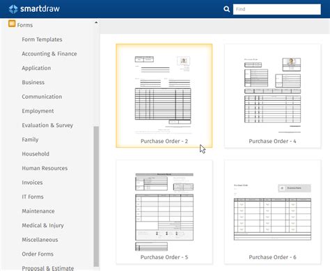 Purchase Order Form Software Free Form Templates from SmartDraw