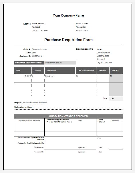 Purchase Requisition Form Template For Ms Excel Word Excel Templates
