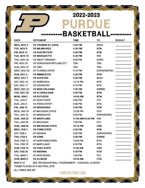 Purdue Basketball Schedule 2024-2024 - Nfl Schedule 2024