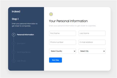 Pure CSS Multi step form with vertical progressbar snippet for your
