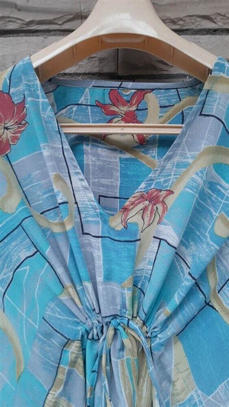 Pure Silk Short Kaftan Caftan Top Tunic Woman Girls Robes Floral Blue …