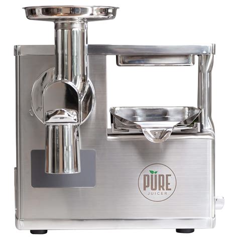 Pure cold press. The PURE Juicer is the best two-step cold-press juicer on the market: grinding and pressing raw produce results in the most nutritious juice options to improve your health. Lately, however, we have been experimenting with using only the press of the PURE Juicer to discover its effects on different types of produce. When our Chief Juicing Officer Jen found a … 
