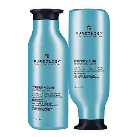 Pureology strength cure shampoo. Pureology Strength Cure Shampoo (266ml) is a gentle, concentrated formula which adds strength to damaged and colour-treated hair. The luxurious formulation ... 