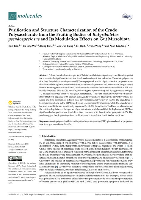 Purification and Structure Characterization of the Crude Polysaccharide …