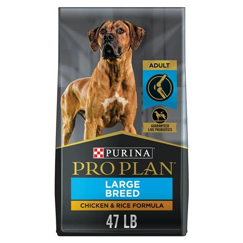 Purina large breed dog food. Purina Pro Plan Large Breed for Adult Dogs Chicken Rice, Support your large breed dog's specific nutritional needs with Purina Pro Plan Brand Dog Food Large Breed Chicken and Rice Formula adult dry dog food. Real chicken is the first ingredient in this large dog food to help provide protein, an essential nutritional building block within your ... 