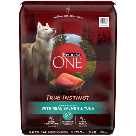 Purina one true instinct dog food. 27.5 lb bag. Product Description. Give your dog the high-protein nutrition he instinctively craves with Purina ONE True Instinct with Real Chicken & Duck dry dog food with … 
